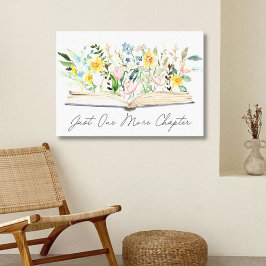 Lienzo Watercolor Open Book con estética floral floral