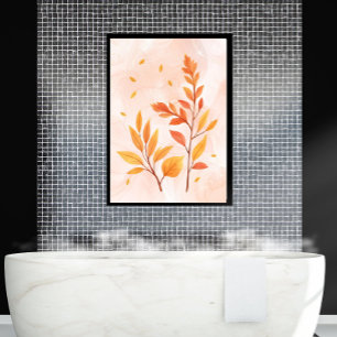 Lienzo Watercolor Otumn deja Poster botánico