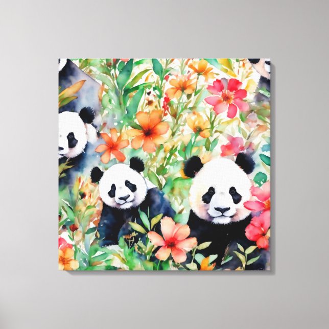 Lienzo Watercolor Panda Bear (Anverso)