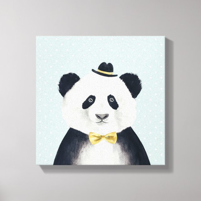 Lienzo Watercolor Panda Bear (Anverso)