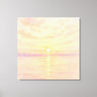 Lienzo Watercolor Style Sunset Over Sea Art