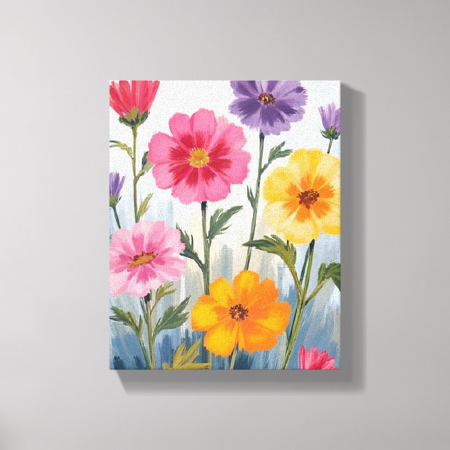 Lienzo Watercolor Wildflowers | Flower Field Painting  (Anverso)