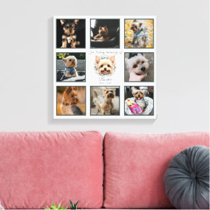 Lienzo Watercolor Yorkie y Floral Wreath Memorial