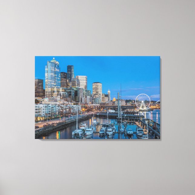 Lienzo Waterfront y Downtown (Anverso)