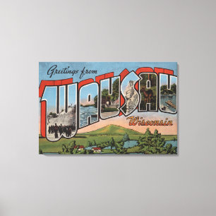 Lienzo Wausau, Wisconsin - Escenas de letras grandes