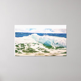 Lienzo Wave Crash on the Shore: Realistic Seascape 