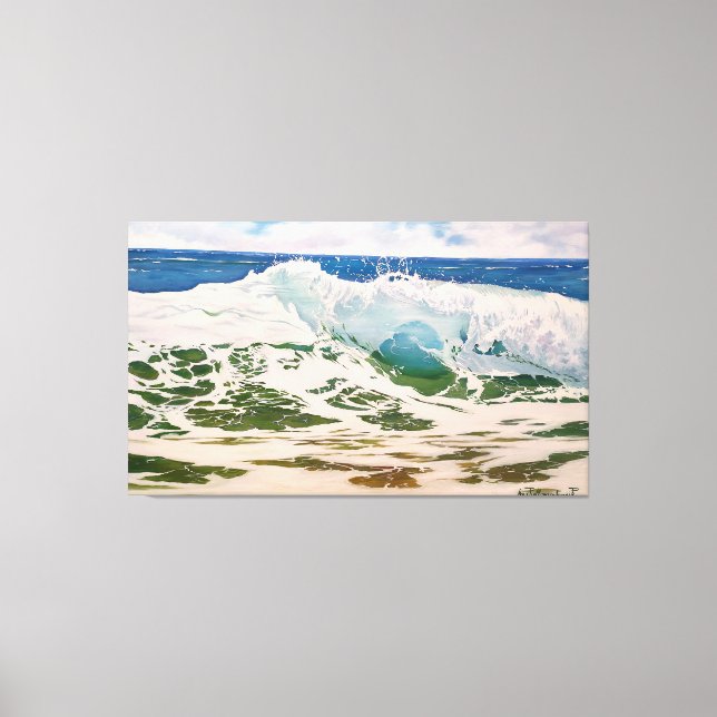 Lienzo Wave Crash on the Shore: Realistic Seascape  (Anverso)