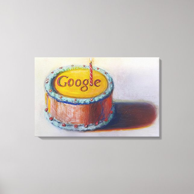 Lienzo Wayne Thiebaud - Google - Doodl de torta de cumple (Anverso)