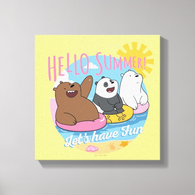 Lienzo We Bare Bears - Hello Summer! Let's Have Fun (Anverso)
