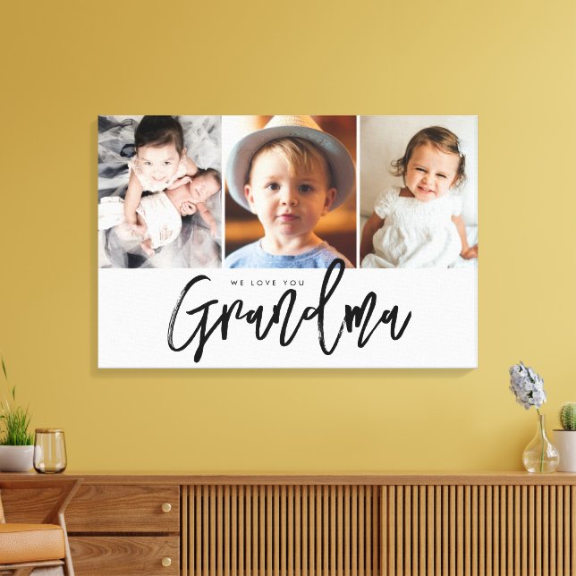 Lienzo We love you Grandma Custom Grandchildren photos (Insitu (Sala de estar))