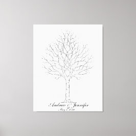 Lienzo Wedding Fingerprint Tree Guest Book Alternative