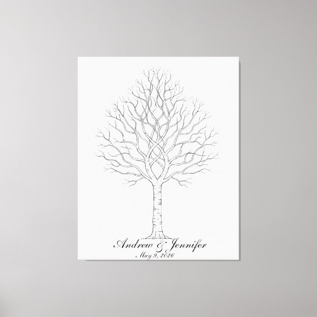 Lienzo Wedding Fingerprint Tree Guest Book Alternative (Anverso)