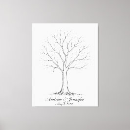 Lienzo Wedding Fingerprint Tree Guest Book Alternative