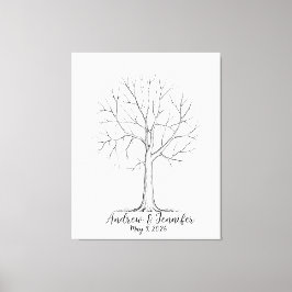Lienzo Wedding Fingerprint Tree Guest Book Alternative