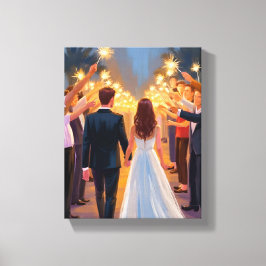 Lienzo Wedding Sparklers | Marriage Celebration Painted
