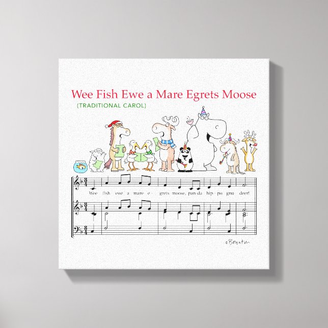 Lienzo WEE FISH EWE A MARE EGRETS MOOSE Sandra Boynton (Anverso)