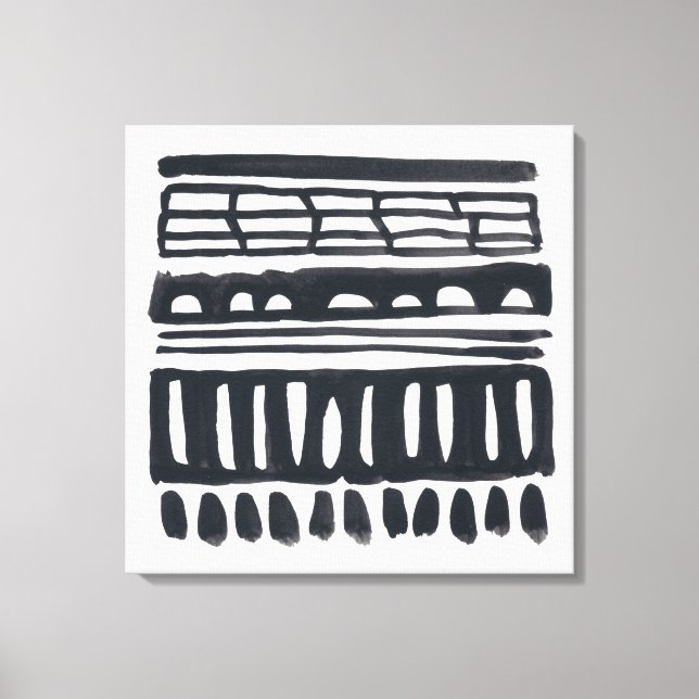 Lienzo Weft I | Acuarela negra moderna (Anverso)