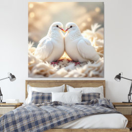 Lienzo Weiße Tauben der Liebe