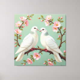 Lienzo Weiße Tauben der Liebe