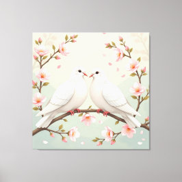 Lienzo Weiße Tauben der Liebe