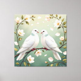Lienzo Weiße Tauben der Liebe