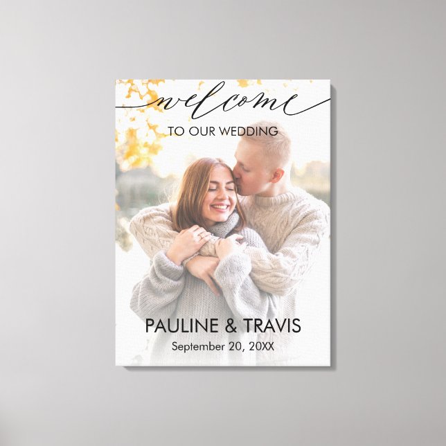 Lienzo Welcome sign wedding modern text (Anverso)