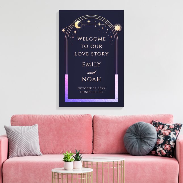 Lienzo Welcome To Our Love Story Wedding Welcome Sign (Insitu (Sala de estar))