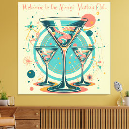 Lienzo Welcome To The Atomic Martini Club Triple Play