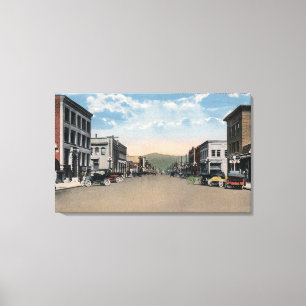 Lienzo Wenatchee, escena de la avenida de