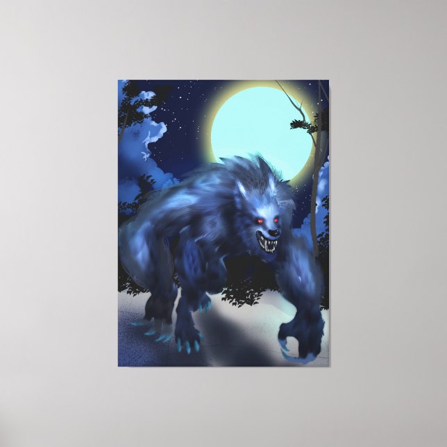 Lienzo Werewolf a la luz de la luna (Anverso)