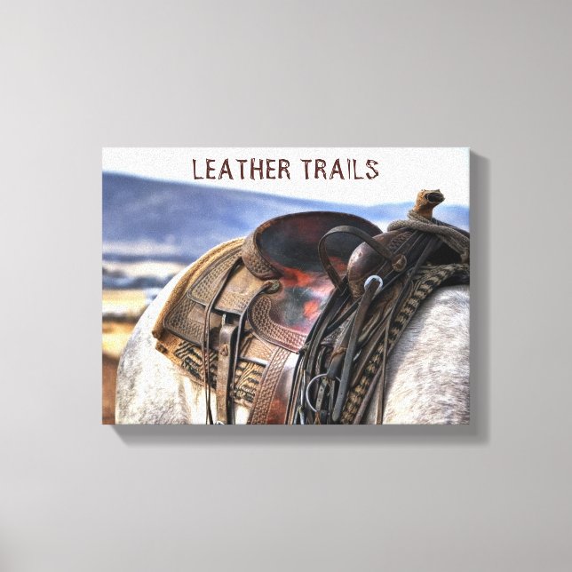 Lienzo Western Art Horse Saddle Canvas Print (Anverso)