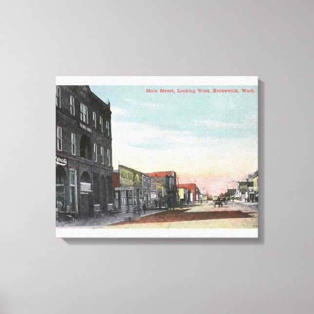 Lienzo Western View from Main StreetKennewick, WA (Anverso)