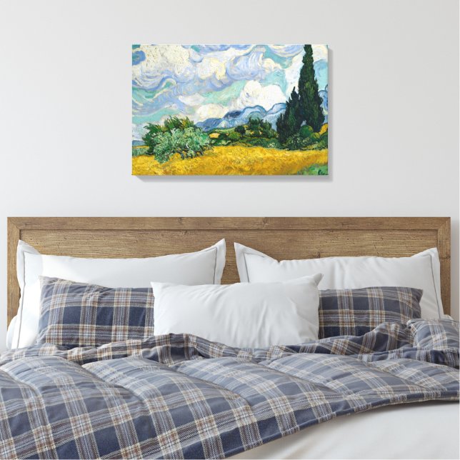 Lienzo Wheat Field with Cypresses Canvas Prints (Insitu(Dormitorio))