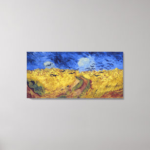Lienzo Wheatfield con cuervos   Van Gogh  
