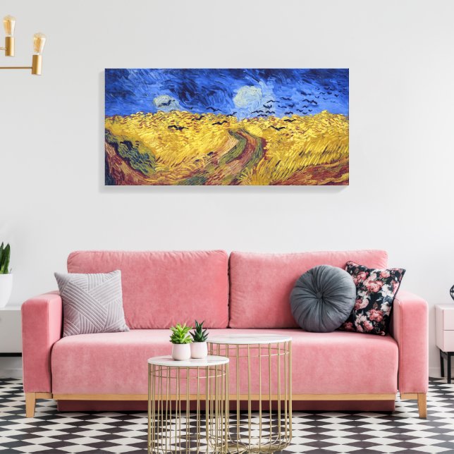 Lienzo Wheatfield con cuervos | Van Gogh | (Insitu (Sala de estar))