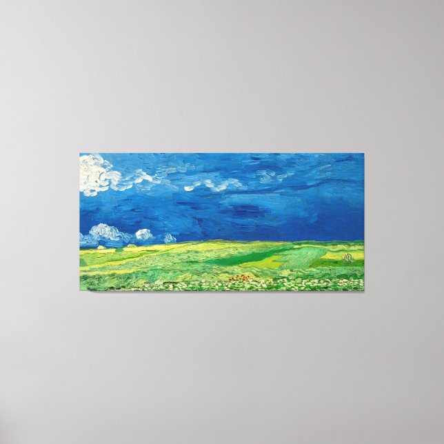 Lienzo Wheatfield Under Thunderclouds de Vincent van Gogh (Anverso)