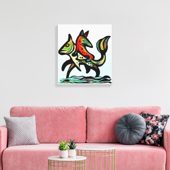 Lienzo When Earth and Water Collide The Fox and The Trout (Insitu (Sala de estar))