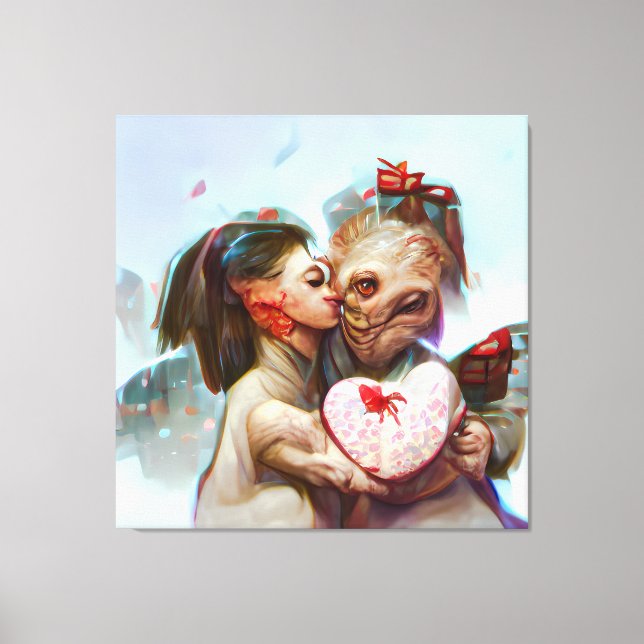 Lienzo Whimsical Alien Romance (Anverso)