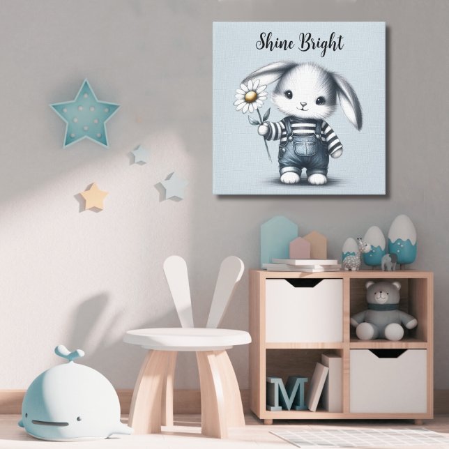 Lienzo Whimsical Boy Bunny Motivation (Subido por el creador)
