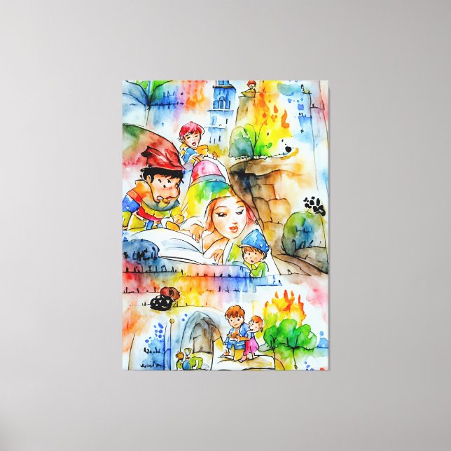 Lienzo Whimsical Fairy Tale Ilustracion (Anverso)