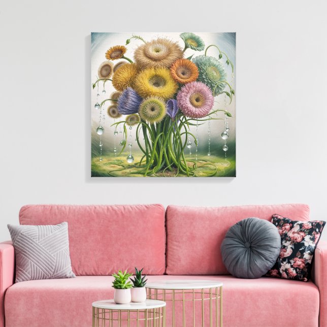 Lienzo Whimsical Garden Blooms (Insitu (Sala de estar))