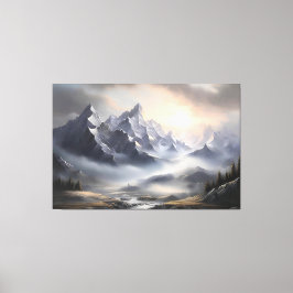 Lienzo Whimsical Misty Mountain Landscape