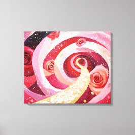 Lienzo Whimsical roses garden Stretched Canvas Print