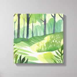 Lienzo Whimsical Woods | Paisaje de acuarela forestal