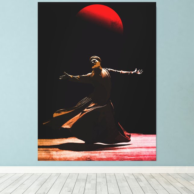 Lienzo Whirling Dervish Sufi Spiritual Dance Islamic Art (Insitu (piso de madera))