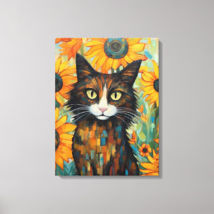 Lienzo Whiskers y Sunflower deslumbran a Cat Lover