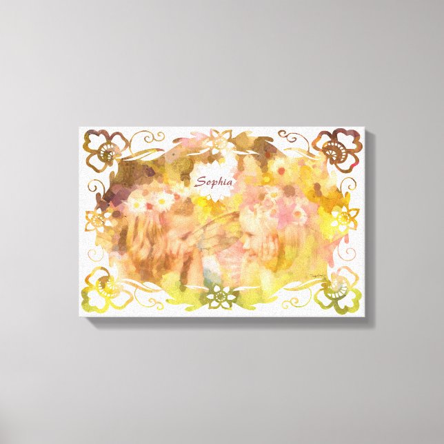 Lienzo Whispers of Magic: Two Fairy Friends in a Garden (Anverso)