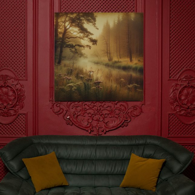 Lienzo Whispers of the Willow River – Canvas Art (Golden hour marsh. Atmospheric cypress tree canvas. #BayouArt #SouthernCharm

)