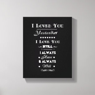 Lienzo White I Love You - Canvas Print