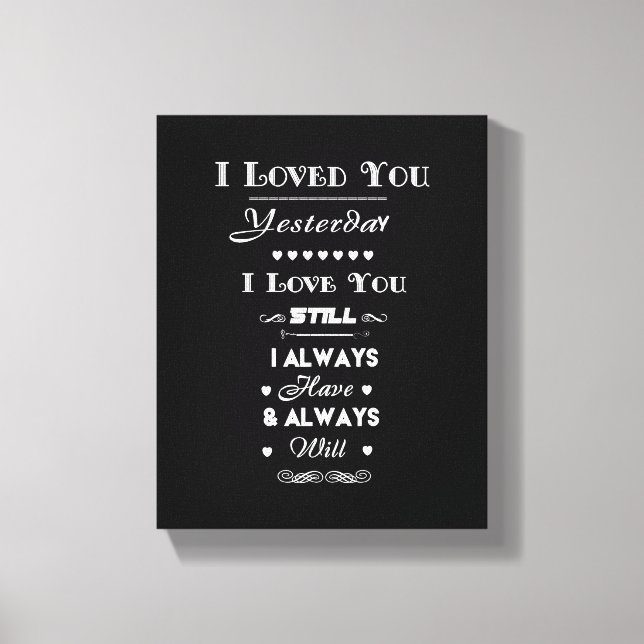 Lienzo White I Love You - Canvas Print (Anverso)